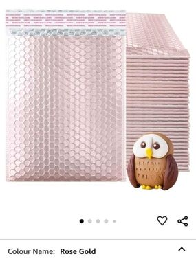 Rose Gold Bubble Mailers - Metallic Padded Shipping Envelopes (25 Pack)